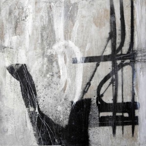 schwarz auf weiß | 20 x 20 cm | 2014 | Wachs, Acryl auf Hartfaserplatte