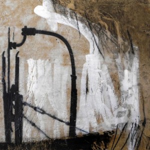 schwarz auf weiß | 2014 | 20 x 20 cm | Wachs, Acryl auf Hartfaserplatte | Privatsammlung
