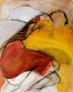 Weiblicher Akt | 2007 | 100 x 80 cm | Mischtechnik auf Leinwand | Alpenglühen | 2010 | 100x150cm | Acryl auf Leinwand | Privatsammlung