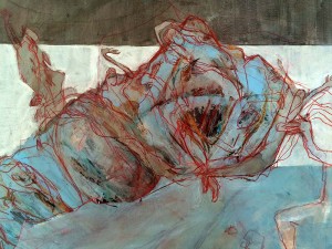 Serles tanzt | 2015 | 39 x 47 cm | Mischtechnik auf Papier | Privatsammlung