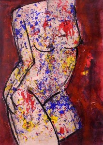 Hier bin ich ! |2013 | 45 x 34 cm | Mischtechnik auf Papier