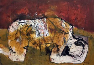 Kauernder | 2015 | 32x44cm | Mischtechnik auf Papier