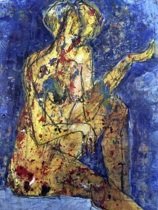 Sitzende | 2013 | 34 x 45 cm | Acryl auf Papier