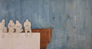 allgegenwärtig | 2016 | 60 x 120 cm | Mischtechnik auf Holz